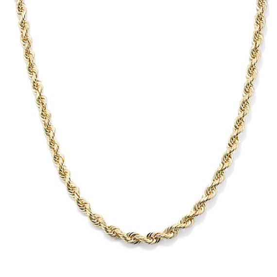 24'' 14K Yellow Gold Rope Chain (3.5mm)