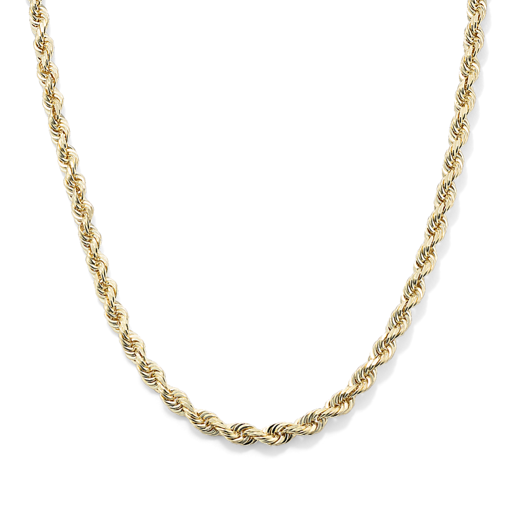 24'' 14K Yellow Gold Rope Chain (3.5mm)
