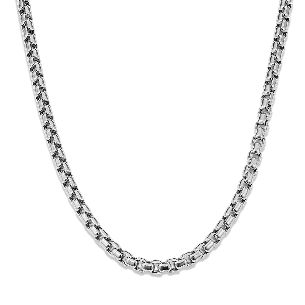 20'' 14K White Gold Box Chain (3.4mm)