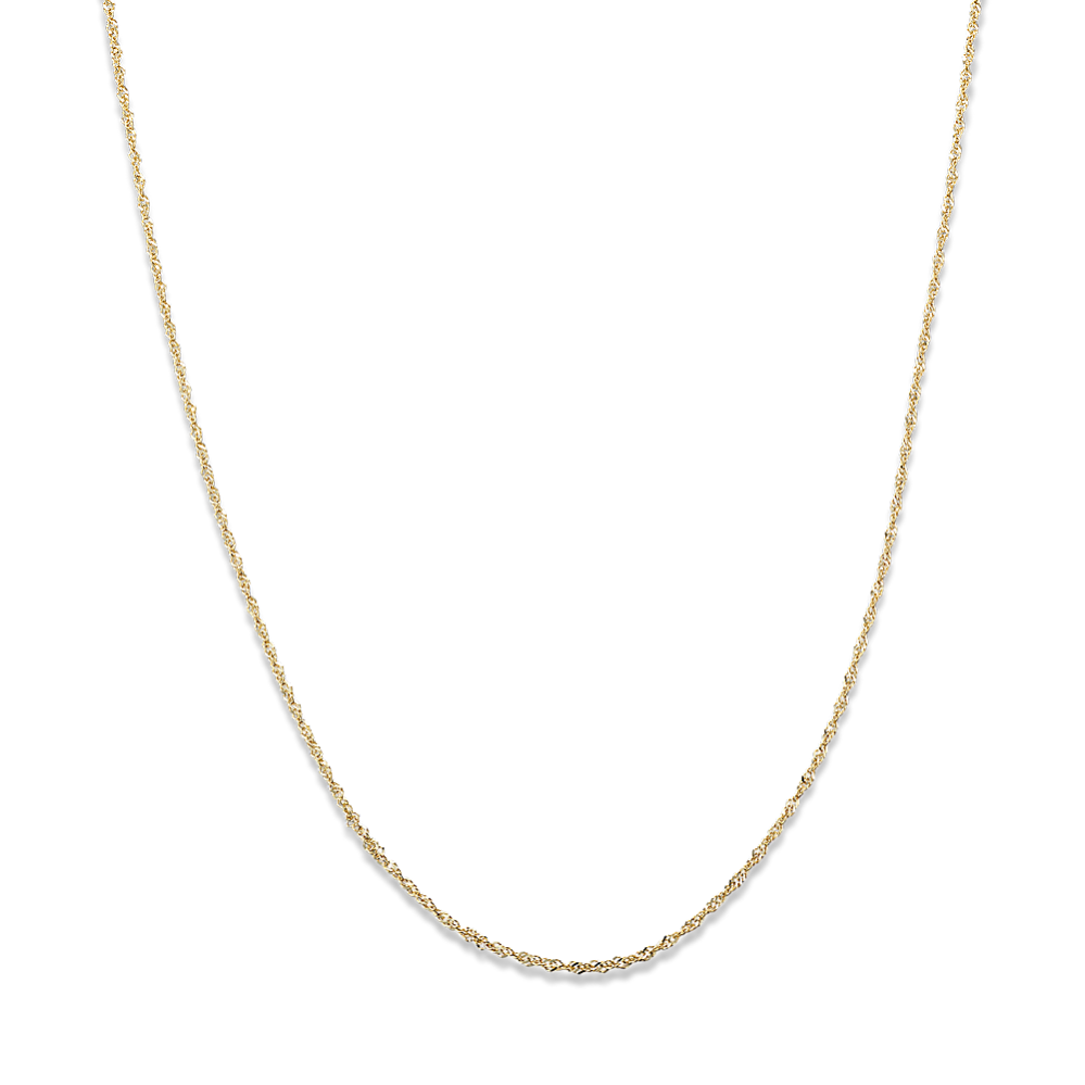 20'' 14K Gold Adjustable Singapore Chain (1.1mm)