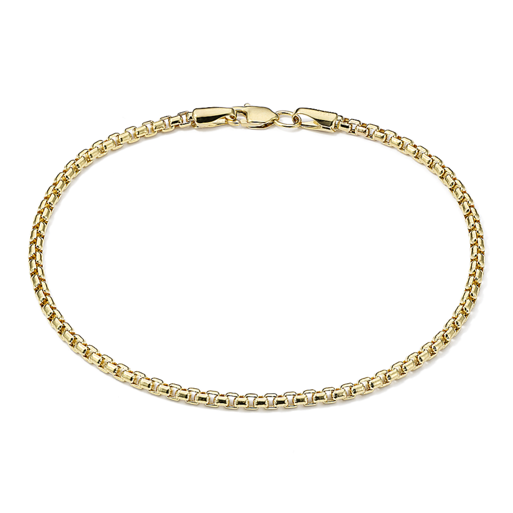 7.5'' 14K Yellow Gold Box Chain Bracelet (2.5mm)