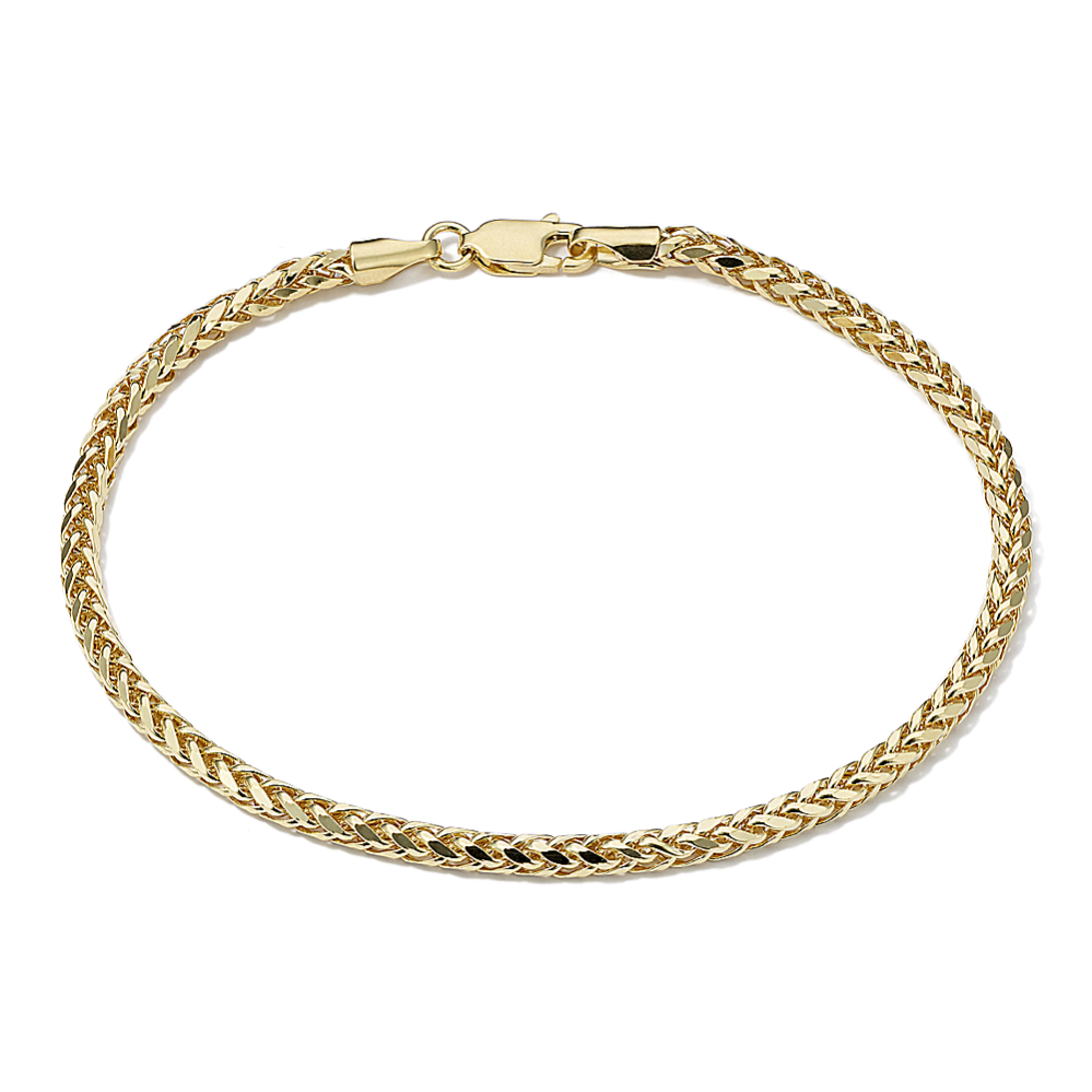 7.5'' 14K Yellow Gold Wheat Chain Bracelet (2.7mm)