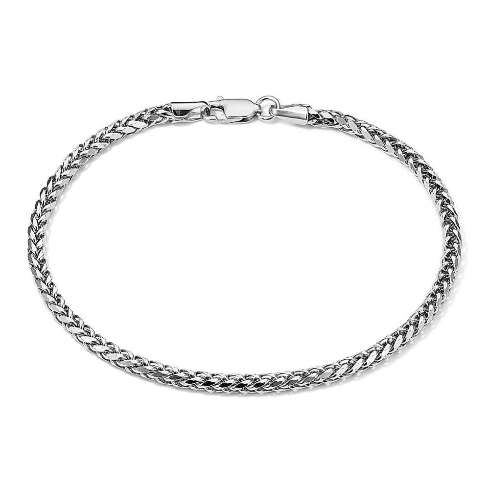 7.5'' 14K White Gold Wheat Chain Bracelet (2.7mm)