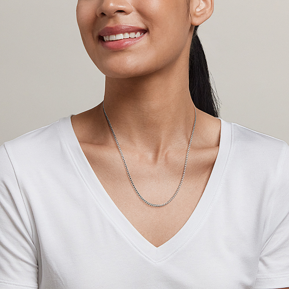 20'' Sterling Silver Curb Chain (2.8mm) | Shane Co.