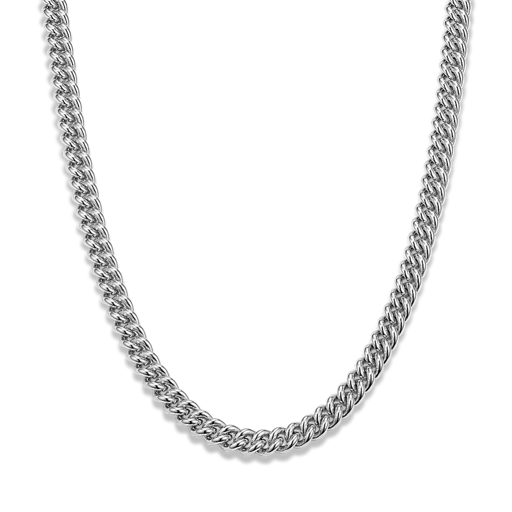 18'' Sterling Silver Puff Curb Chain (5.3mm)