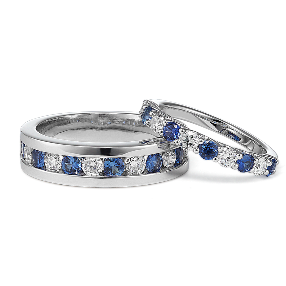Natural Sapphire and Natural Diamond Couples Set