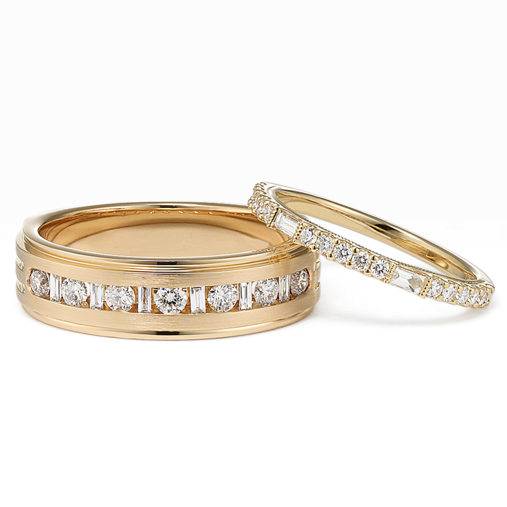 Baguette Natural Diamond Couples Set