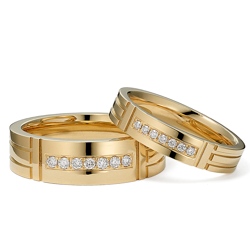 Bold Channel-Set Natural Diamond Couples Set