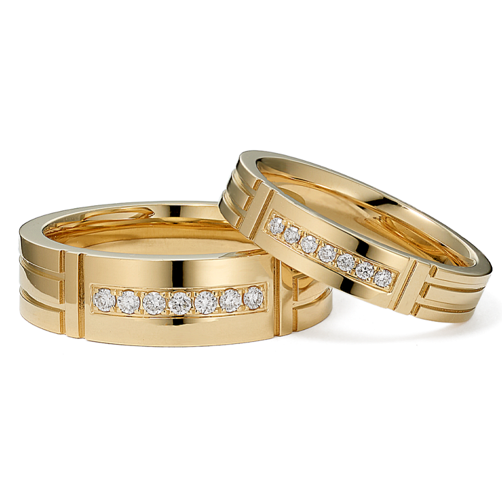 Bold Channel-Set Natural Diamond Couples Set