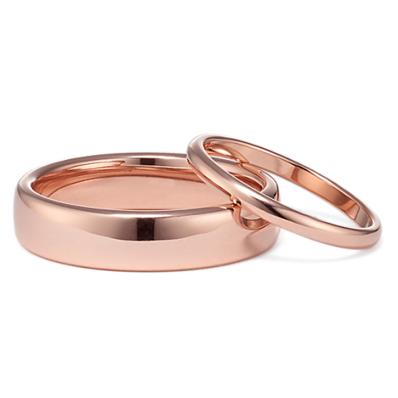 Satin & Polished 14K Rose Gold Couples Set