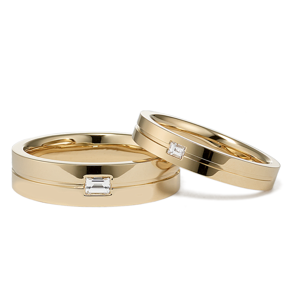 Solo Natural Diamond 14K Yellow Gold Couples Set