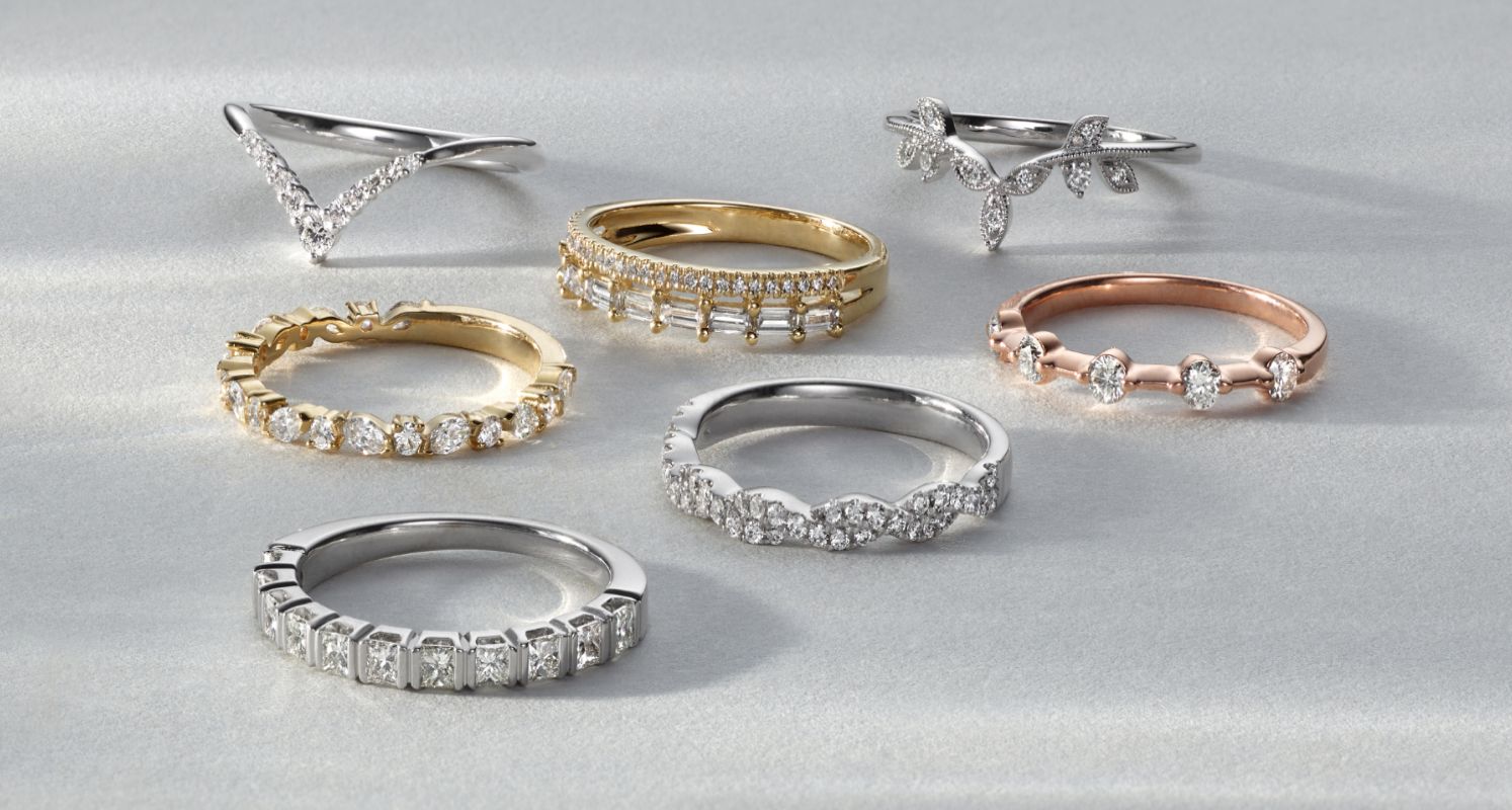 A collection of women's wedding bands