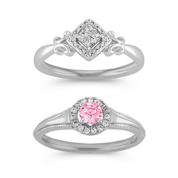 Two diamond promise rings